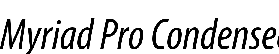 Myriad Pro Condensed Italic Font Download Free